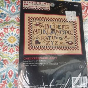 Vintage Debbie Munn Counted Cross Stitch Checkerboard ABCs NEW